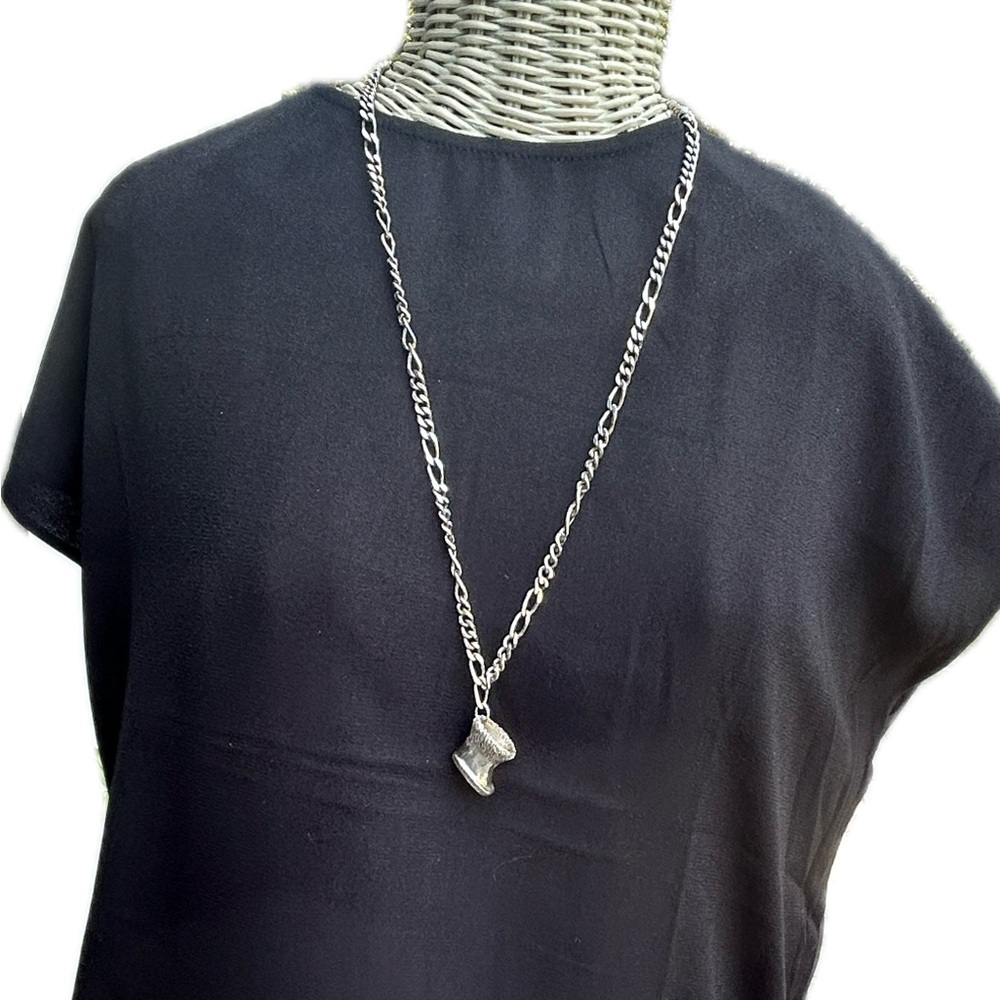 Silver Chain Necklace with Boot Pendant